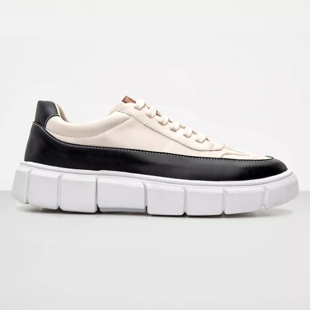 Tenis Oversized H.Boss Melburk Sneaker Masculino - Nude/Preto | Atria Shoes