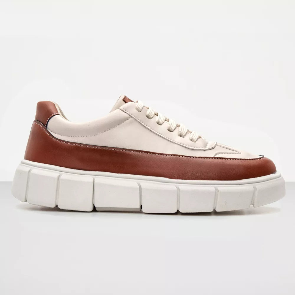 Tenis Oversized H.Boss Melburk Sneaker Masculino - Caramelo/Nude | Atria Shoes