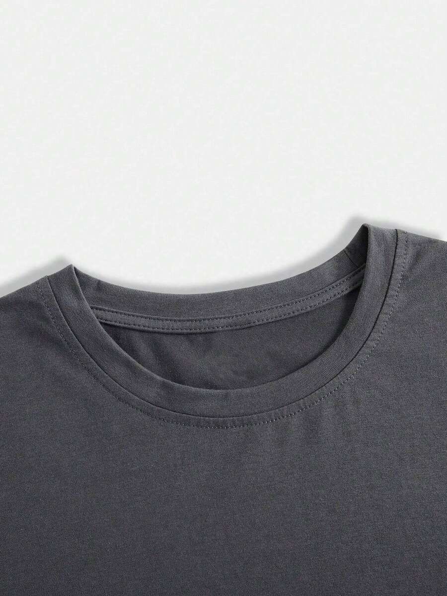 Zrgoth Men's Casual Versatile Minimalist Japanese Crane Print Short Sleeve T-Shirt, Streetwear