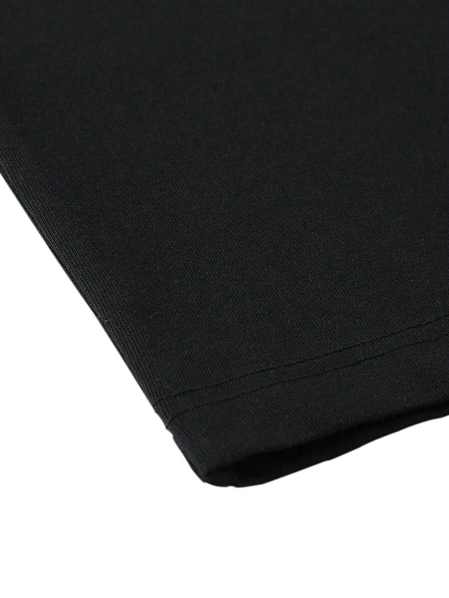Tiny Spark Men's Letter Print Casual Short Sleeve T-Shirt For Daily Wear, Summer, Emo