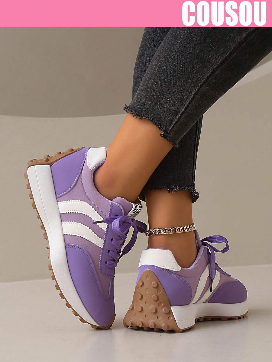 2026 New Women Thick Sole Sneakers, Lace-Up Casual Chunky Sneakers, Flat Platform, Breathable Patchwork, Spring/Summer, Height Increasing, Y2K Aesthetic