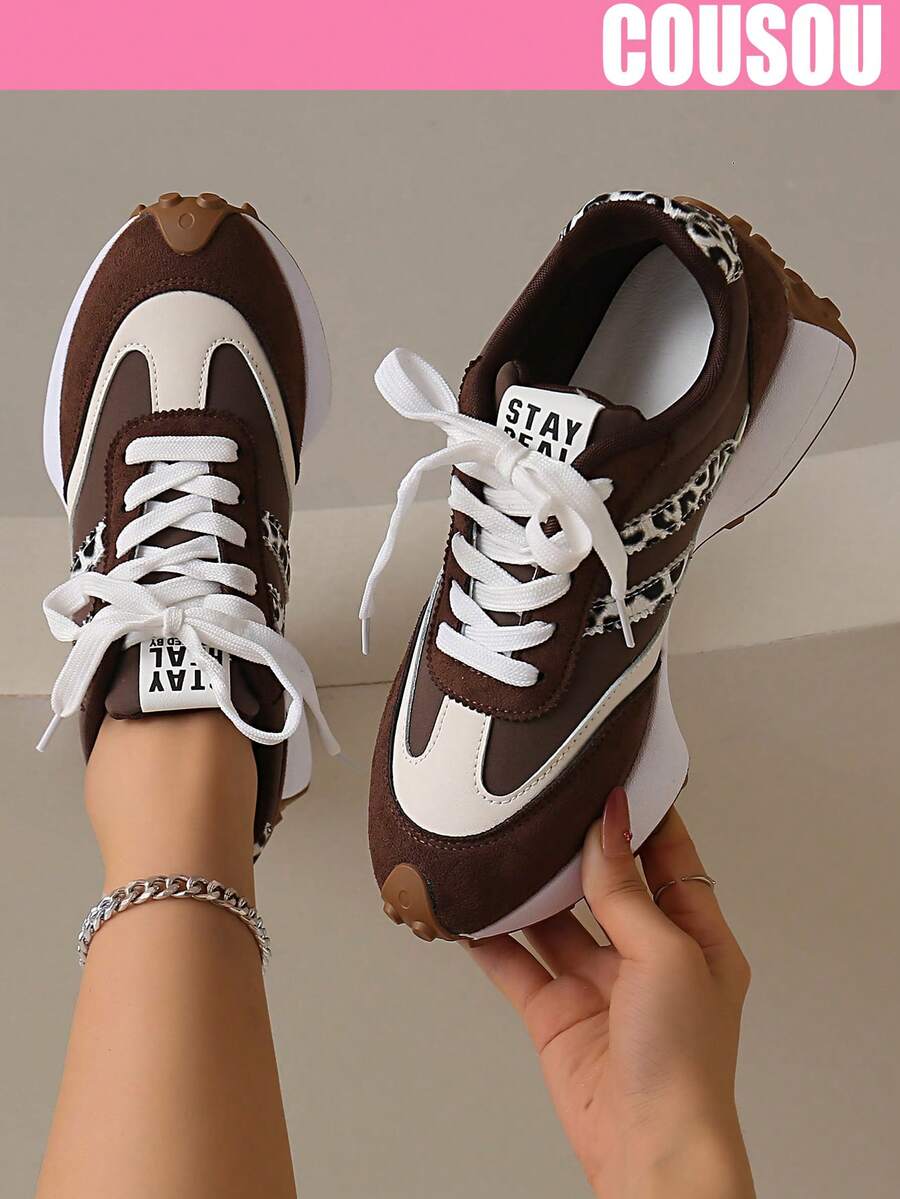 2026 New Women Thick Sole Sneakers, Lace-Up Casual Chunky Sneakers, Flat Platform, Breathable Patchwork, Spring/Summer, Height Increasing, Y2K Aesthetic