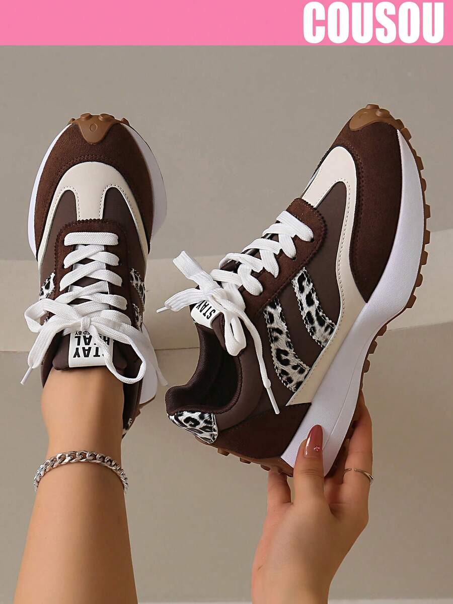 2026 New Women Thick Sole Sneakers, Lace-Up Casual Chunky Sneakers, Flat Platform, Breathable Patchwork, Spring/Summer, Height Increasing, Y2K Aesthetic