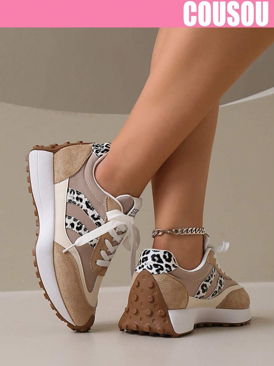 2026 New Women Thick Sole Sneakers, Lace-Up Casual Chunky Sneakers, Flat Platform, Breathable Patchwork, Spring/Summer, Height Increasing, Y2K Aesthetic