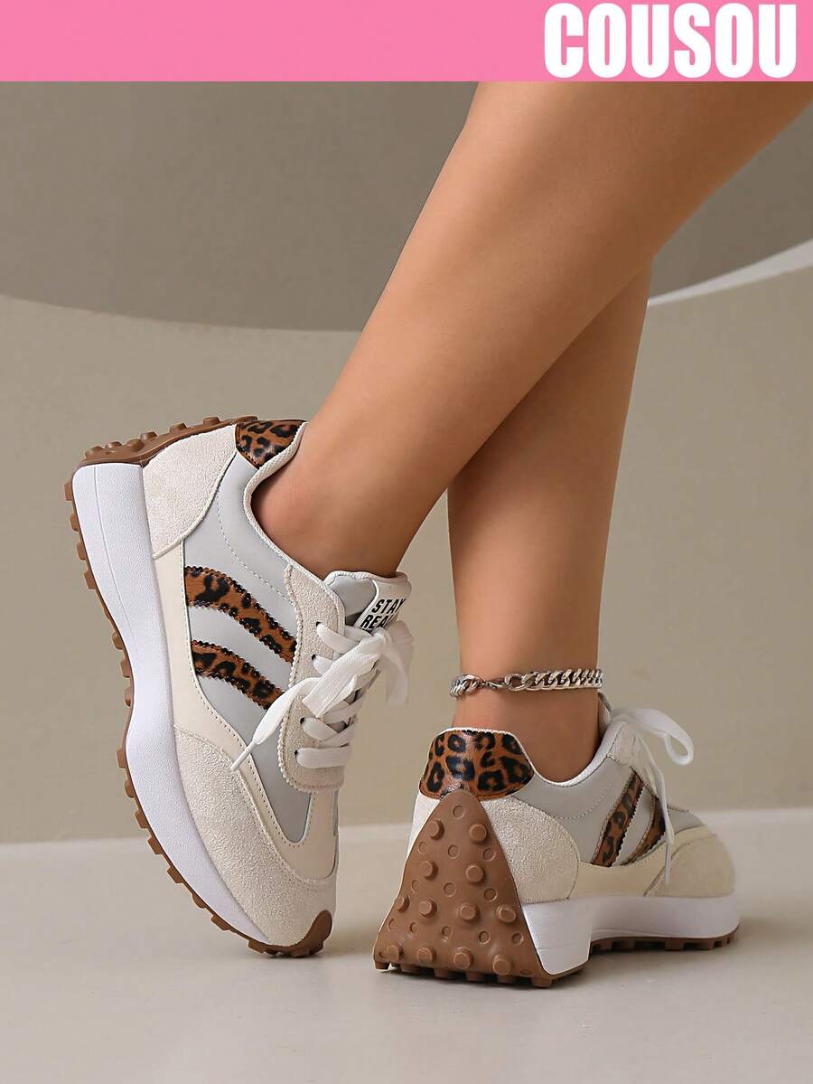 2026 New Women Thick Sole Sneakers, Lace-Up Casual Chunky Sneakers, Flat Platform, Breathable Patchwork, Spring/Summer, Height Increasing, Y2K Aesthetic