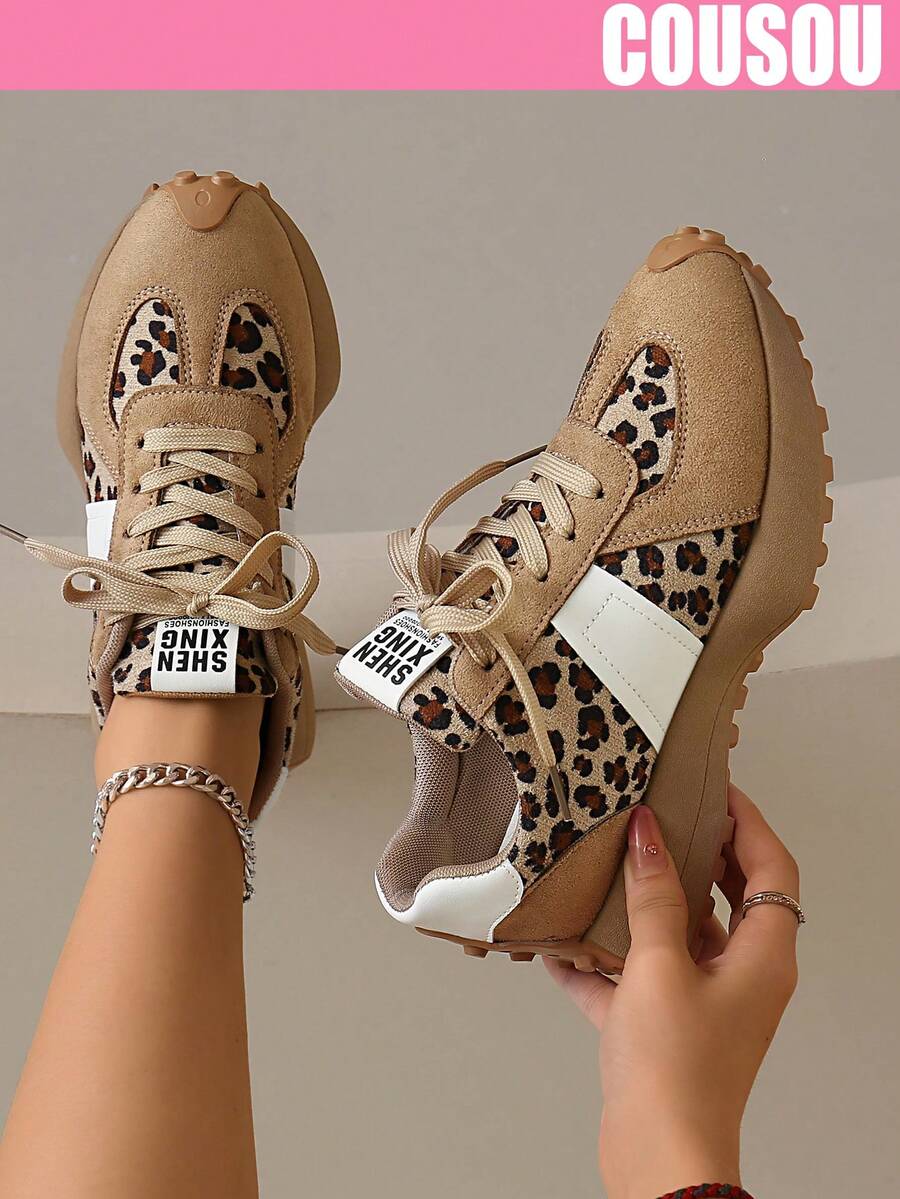 2026 New Women Thick Sole Sneakers, Lace-Up Casual Chunky Sneakers, Flat Platform, Breathable Patchwork, Spring/Summer, Height Increasing, Y2K Aesthetic