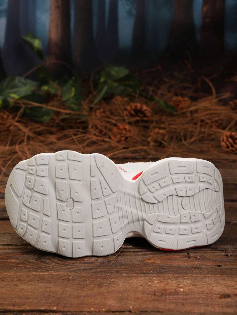 Sodalemon New Women's Casual Sports Shoes Preppy Style Chunky Sneakers Shoes White Sneakers Couple Style Round Toe Lace-Up Mesh Dual-Tone Breathable Versatile Deep Cut Fashion Print Graffiti College Style Student Shoes Outdoor Hiking Casual Shoes Commuter