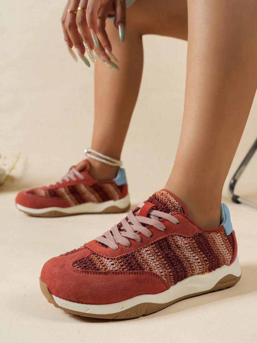 Sodalemon New Women's Casual Sports Shoes Preppy Style Chunky Sneakers Shoes White Sneakers Couple Style Round Toe Lace-Up Mesh Dual-Tone Breathable Versatile Deep Cut Fashion Print Graffiti College Style Student Shoes Outdoor Hiking Casual Shoes Commuter