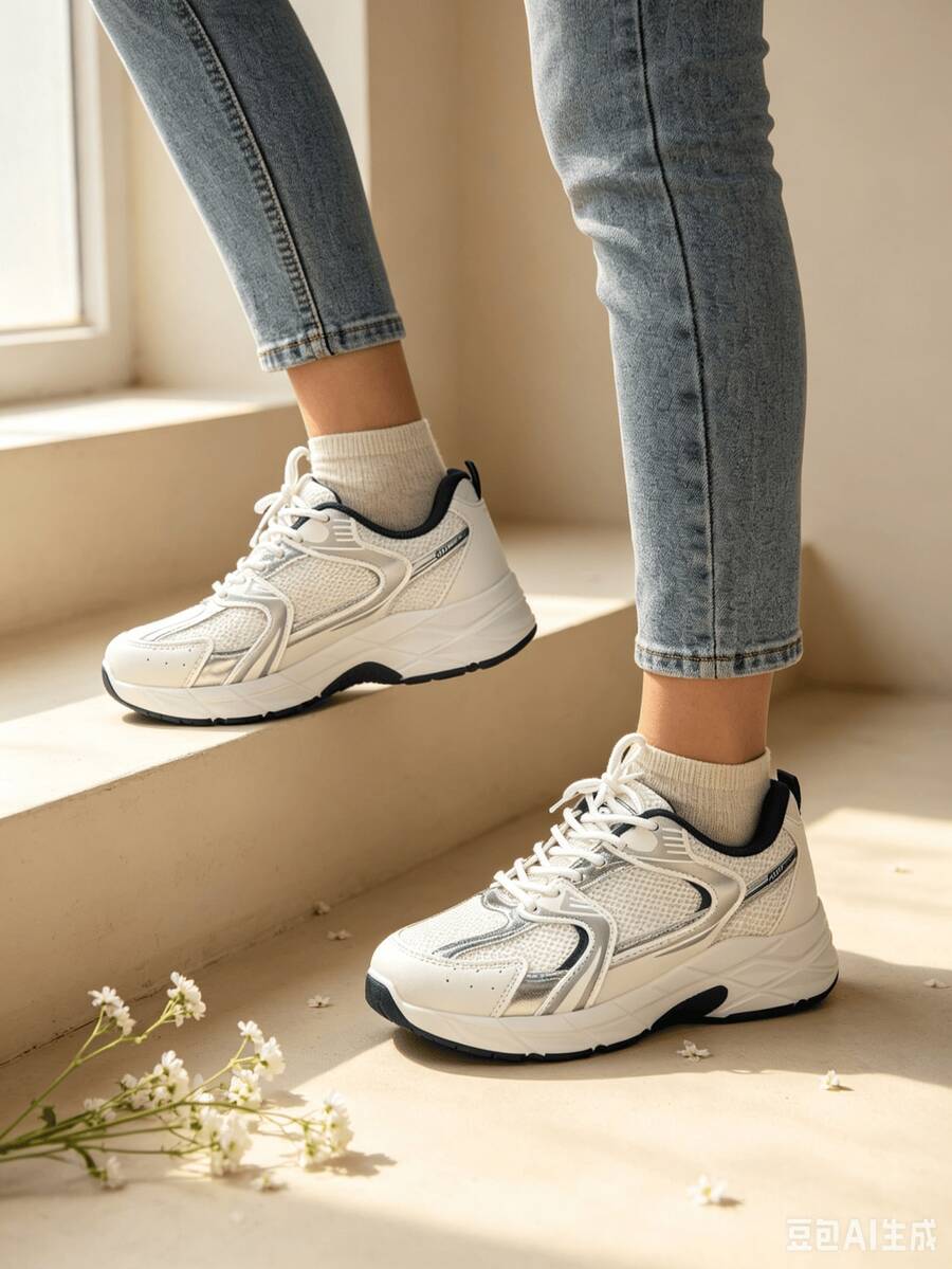 Sodalemon New Women's Casual Sports Shoes Preppy Style Chunky Sneakers Shoes White Sneakers Couple Style Round Toe Lace-Up Mesh Dual-Tone Breathable Versatile Deep Cut Fashion Print Graffiti College Style Student Shoes Outdoor Hiking Casual Shoes Commuter