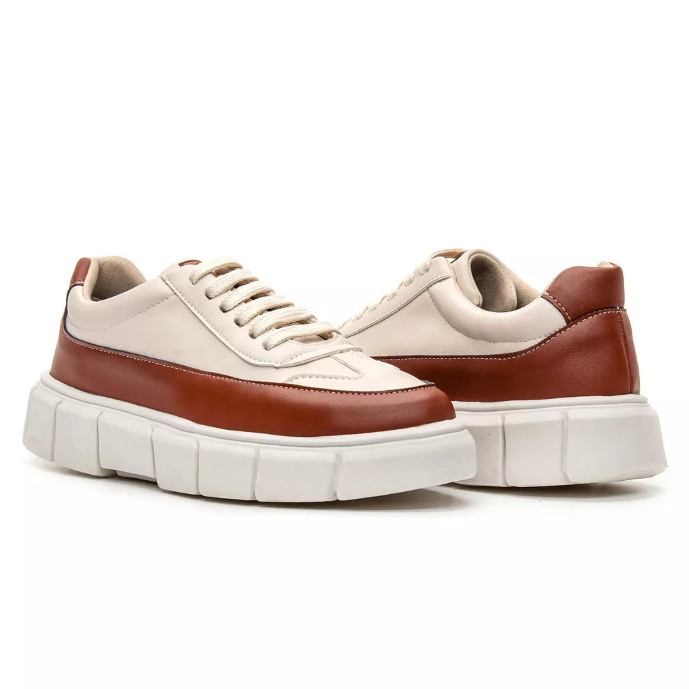 Tenis Oversized H.Boss Melburk Sneaker Masculino - Caramelo/Nude | Atria Shoes