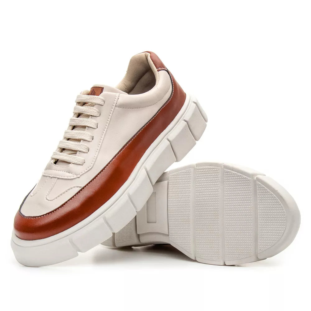 Tenis Oversized H.Boss Melburk Sneaker Masculino - Caramelo/Nude | Atria Shoes