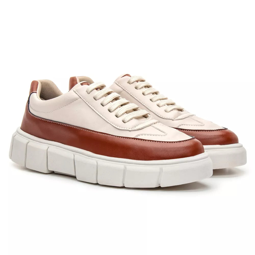 Tenis Oversized H.Boss Melburk Sneaker Masculino - Caramelo/Nude | Atria Shoes