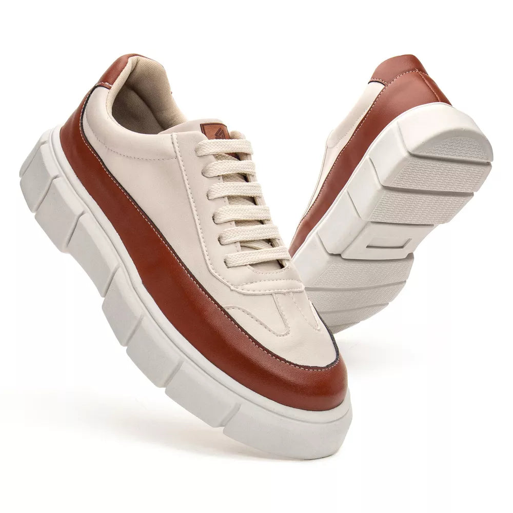 Tenis Oversized H.Boss Melburk Sneaker Masculino - Caramelo/Nude | Atria Shoes