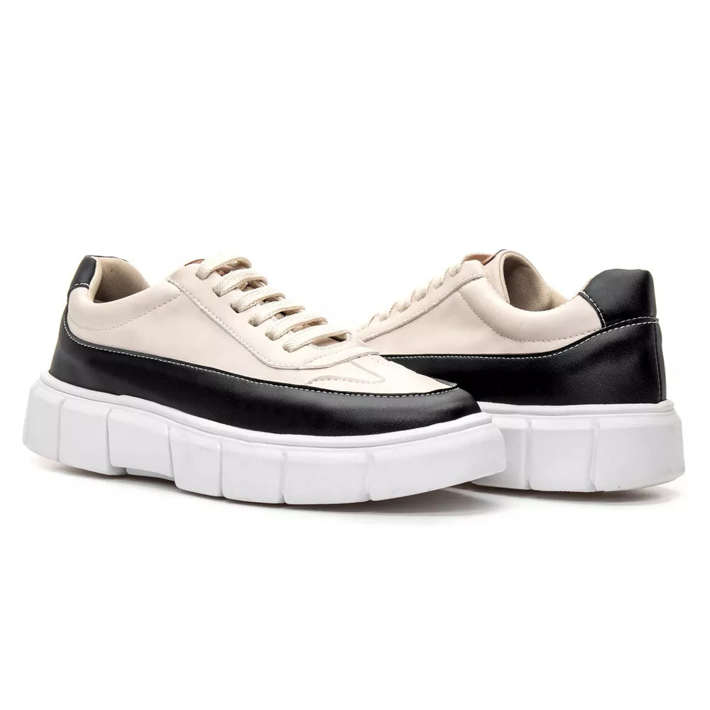 Tenis Oversized H.Boss Melburk Sneaker Masculino - Nude/Preto | Atria Shoes