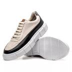 Tenis Oversized H.Boss Melburk Sneaker Masculino - Nude/Preto | Atria Shoes