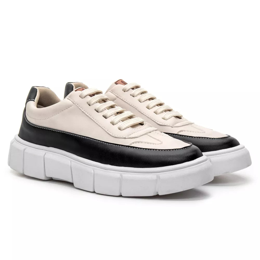 Tenis Oversized H.Boss Melburk Sneaker Masculino - Nude/Preto | Atria Shoes