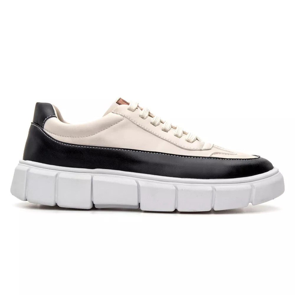 Tenis Oversized H.Boss Melburk Sneaker Masculino - Nude/Preto | Atria Shoes