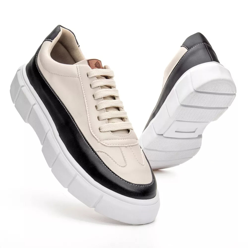 Tenis Oversized H.Boss Melburk Sneaker Masculino - Nude/Preto | Atria Shoes